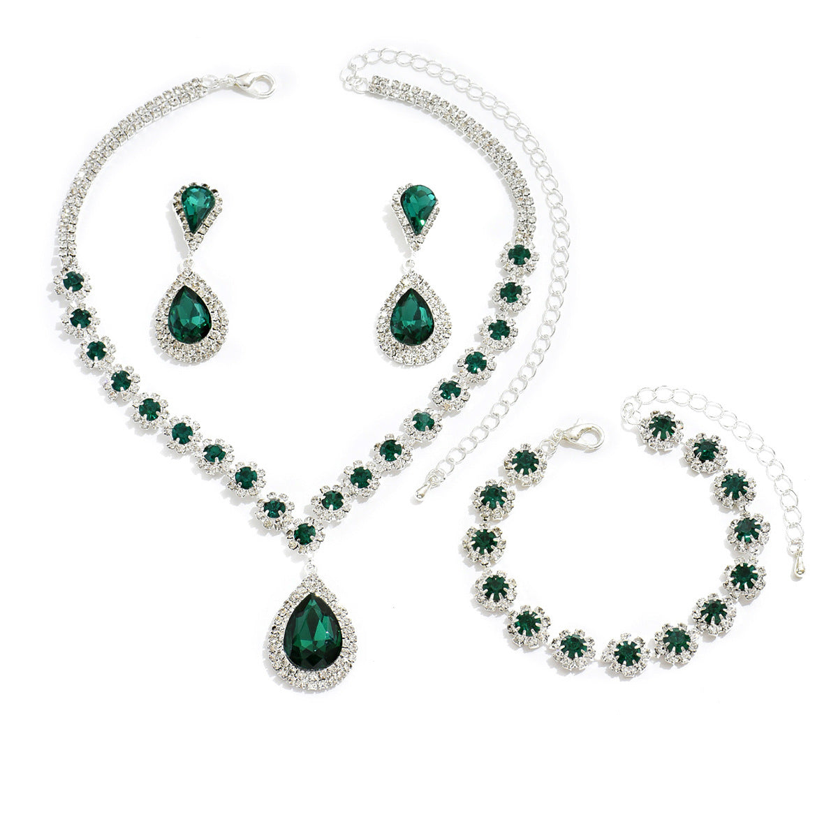 WW - Galvanized Rhinestone Jewelry Set