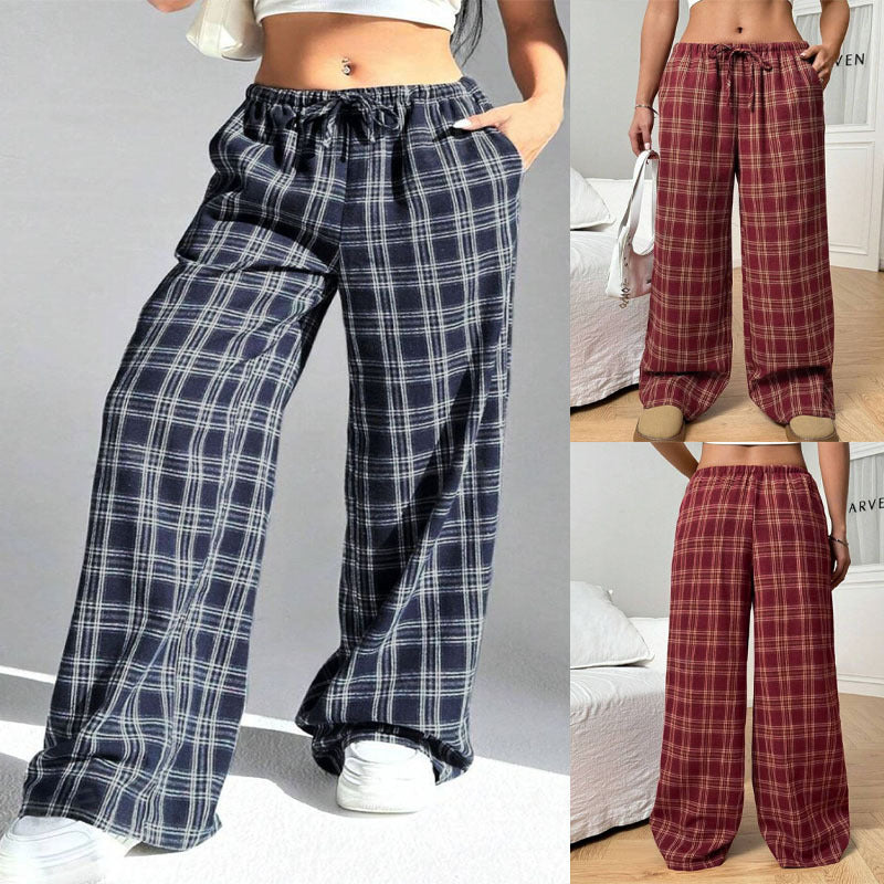 Women's Plaid Casual Trousers WW