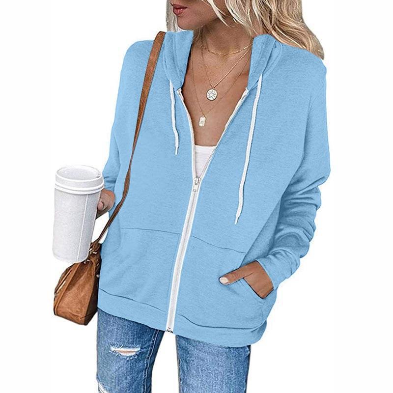 WW | Damen Hoodie Mit Vollem Reißverschluss Und Taschen