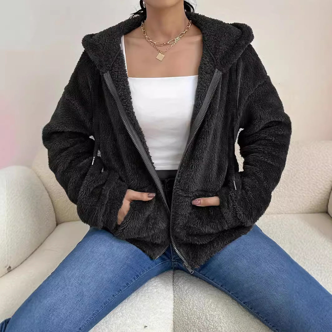 WW | Women's Cozy Fleece Jacket with Hood & Pockets