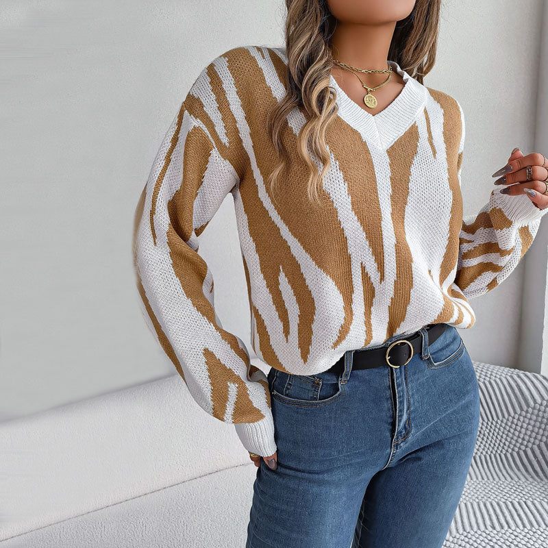 WW | Modischer Pullover mit Gestricktem Farbblock