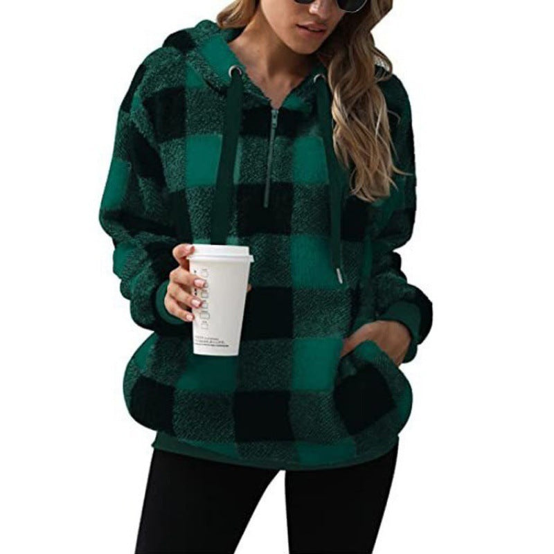 WW | Frauen Kontrollierte Hohe Kragen Hoodie Gemütlicher Stil