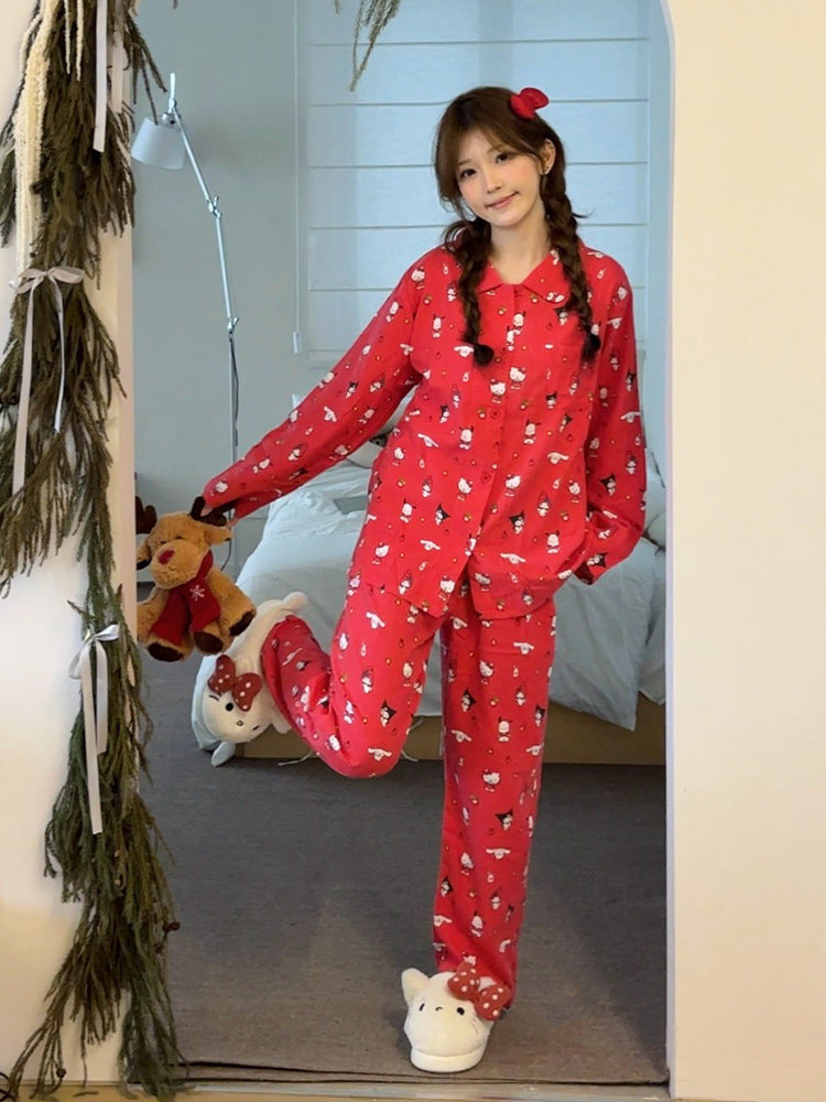 WW | Elegant Red Christmas Pajamas - Women