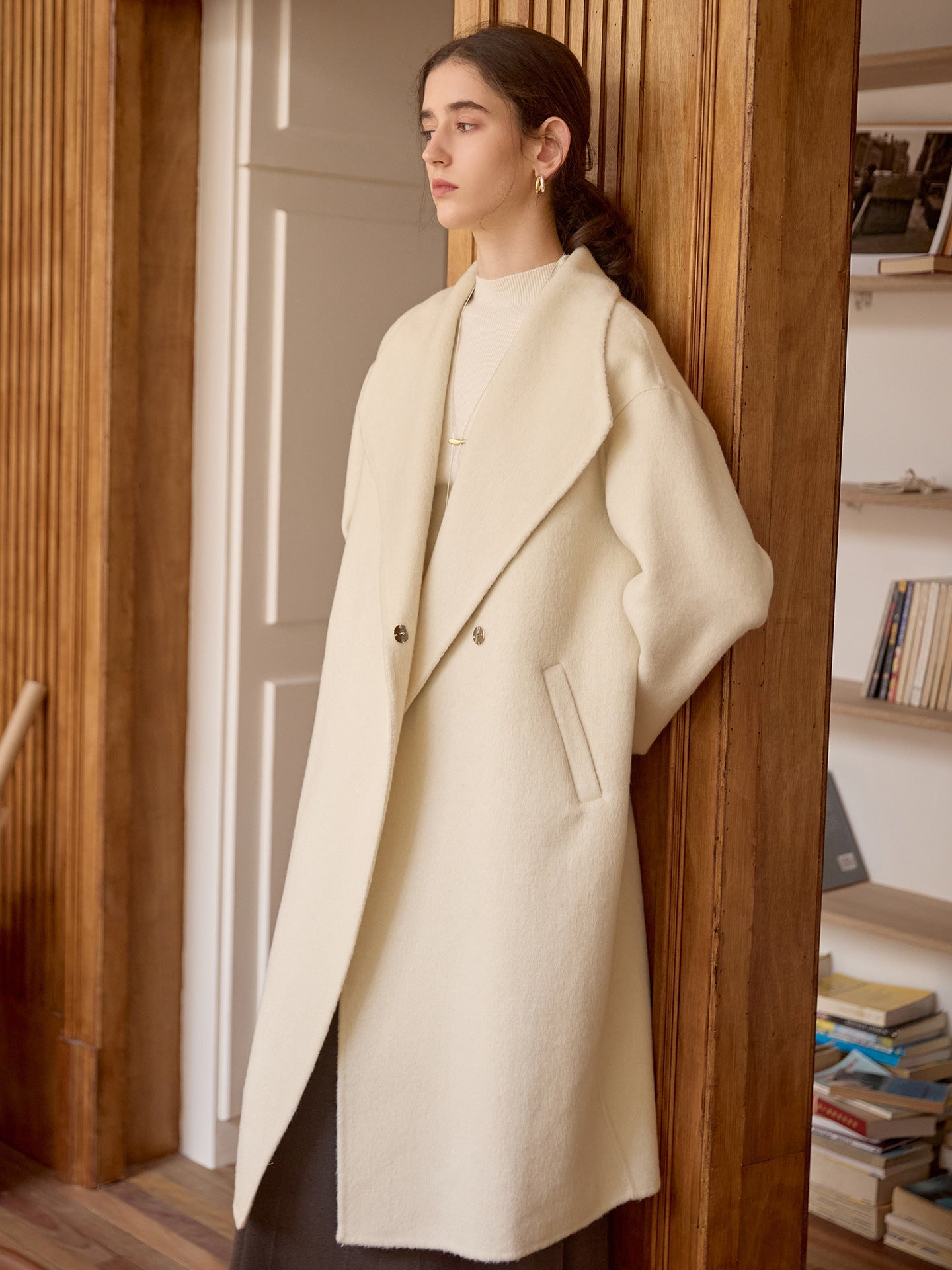 WW | Oversized Long Coat Minimalist Wrap Design