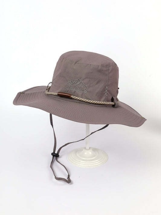 Damen Sonnenhut mit breiter Krempe und integriertem Nackenband WW