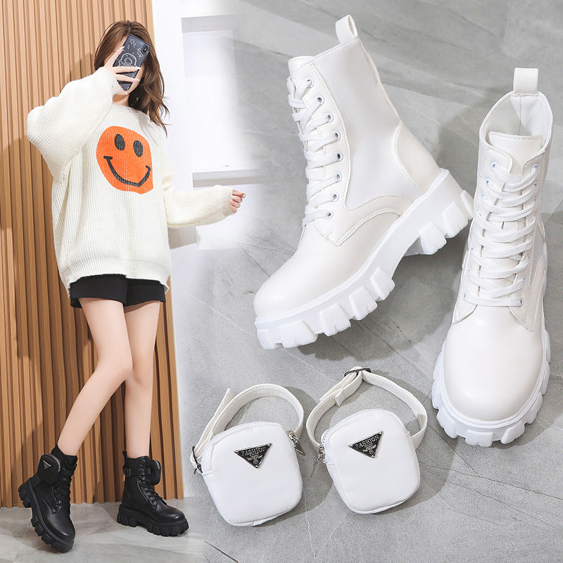 Women's Chunky Boots with Practical Side Pocket Design WW