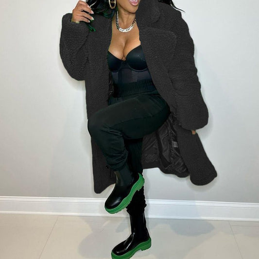 WW | Faux Fur Long Coat - Bold Statement Outerwear - Luxury & Coziness