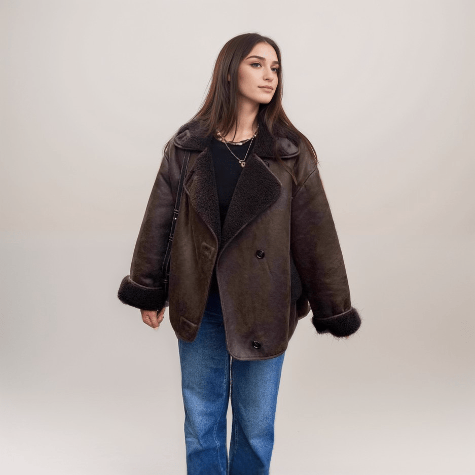 WW | Faux Shearling Jacke - Warm & Stilvoll - Lederlook - Winter-Essential