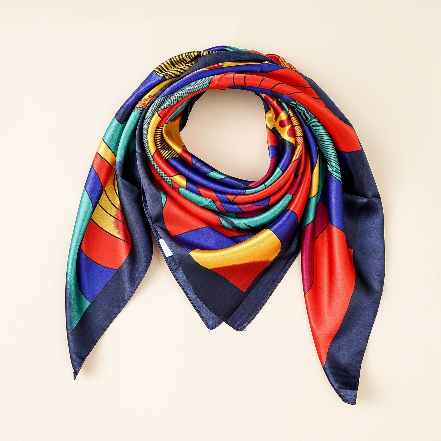 Women's Silk Scarf with Modern Graphic Design WW