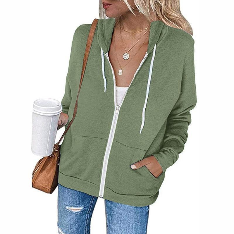 WW | Damen Hoodie Mit Vollem Reißverschluss Und Taschen