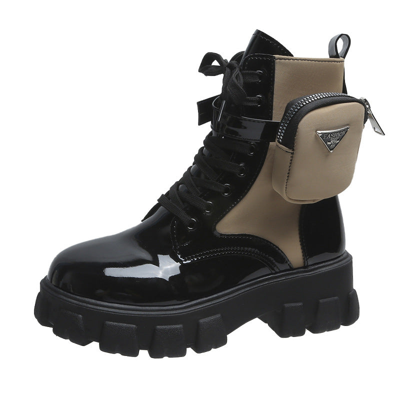 Women's Chunky Boots with Practical Side Pocket Design WW