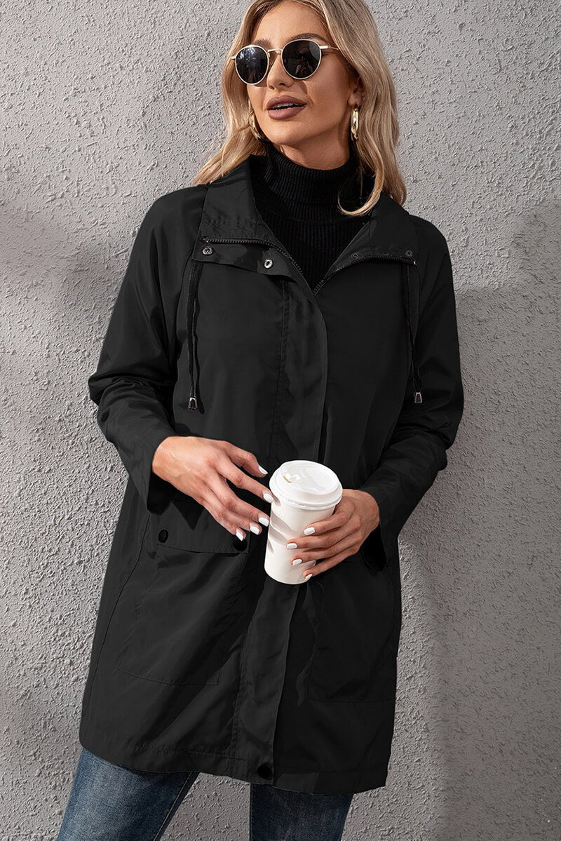 WW | Hooded Rain Jacket - Adjustable Waist - Water-Repellent - Casual Outerwear