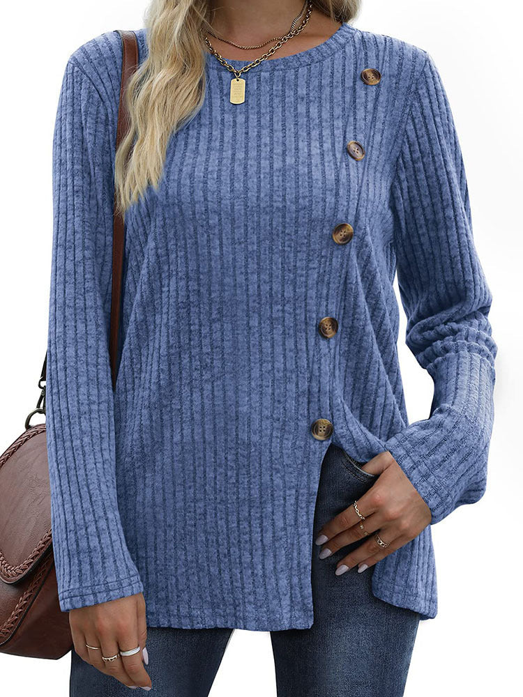 WW | Eleganter und lässiger Winteroberteil mit Knopfleiste für Frauen