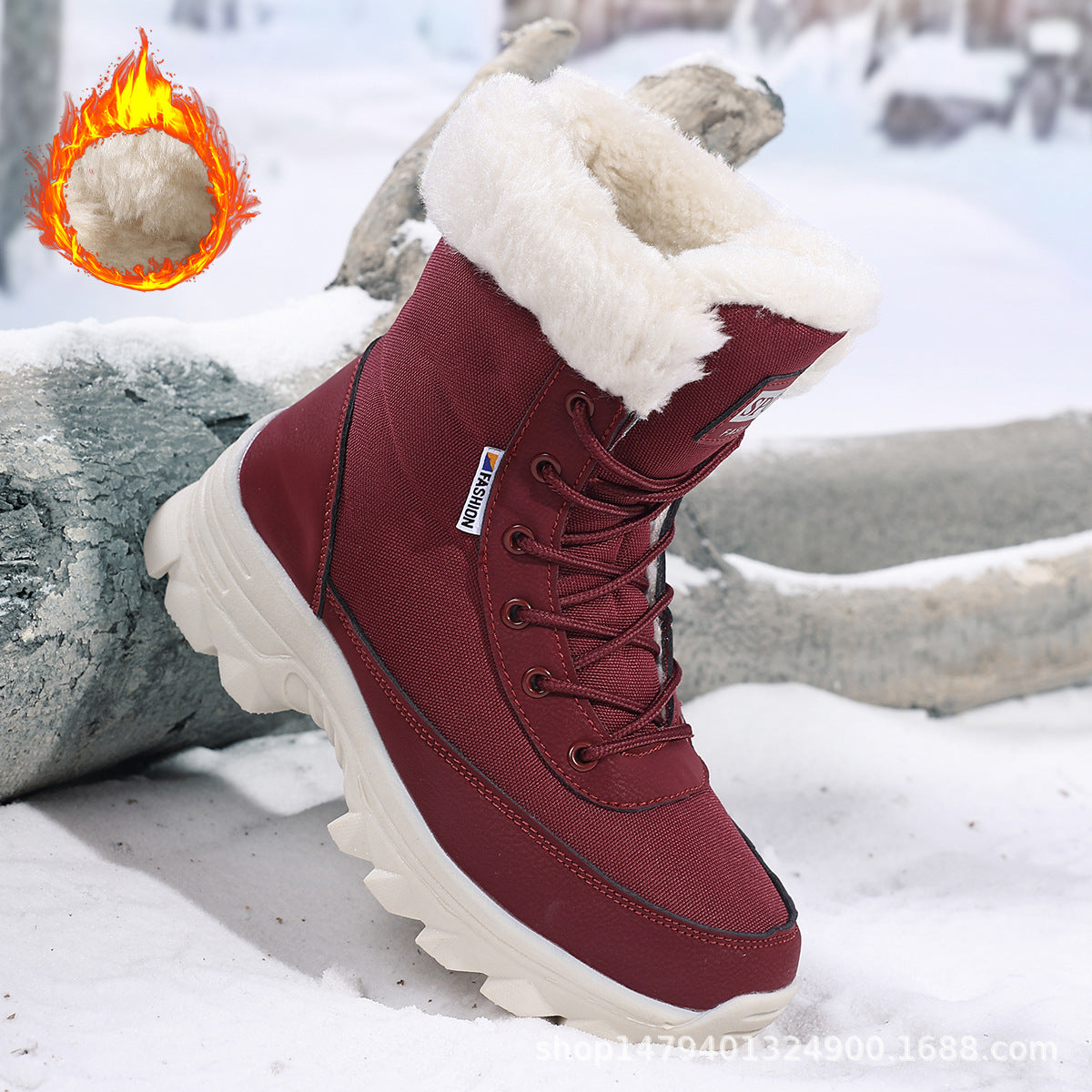 Women's Thermal Winter Boots with Insulating Lining and Non-Slip Sole WW