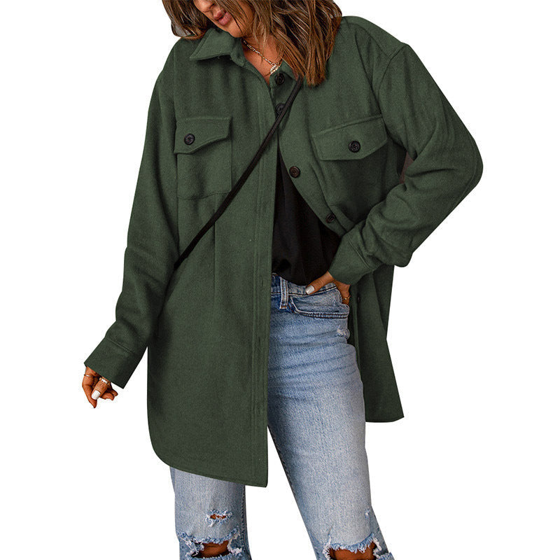 WW | Damen Oversized Shirtjacke mit Taschen