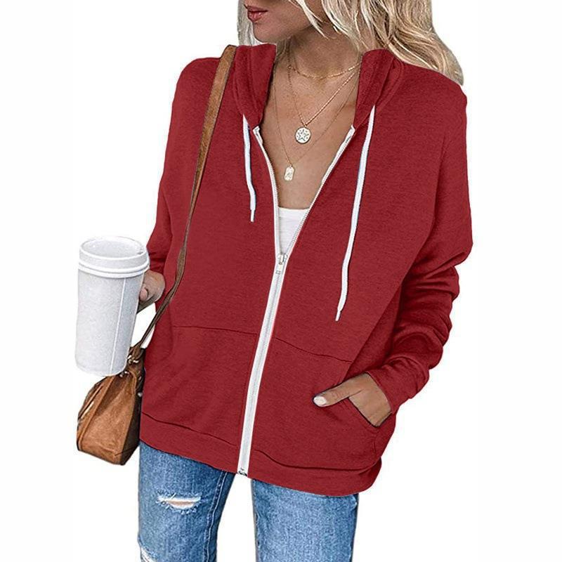 WW | Damen Hoodie Mit Vollem Reißverschluss Und Taschen