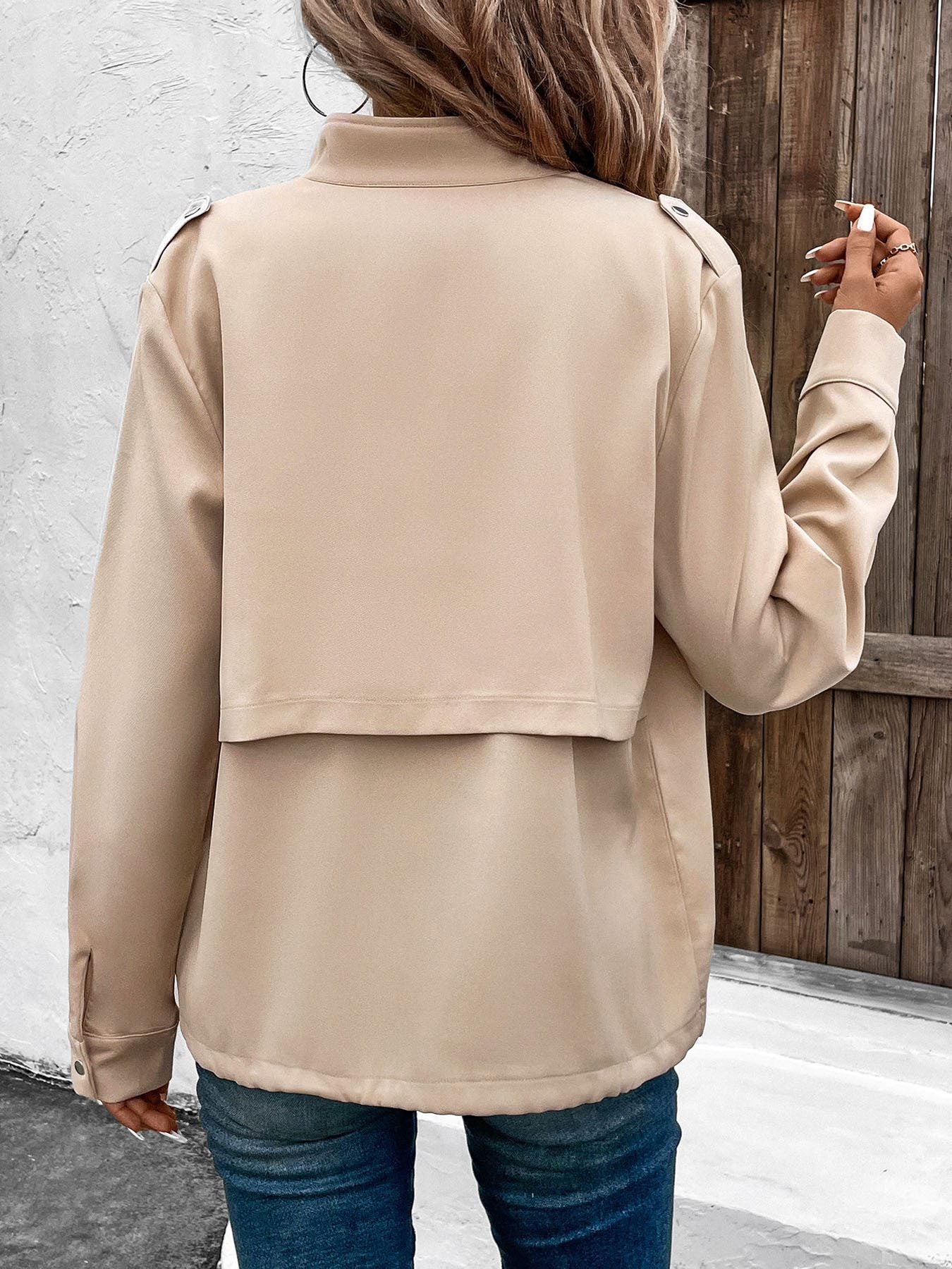 WW | Button-Down Shirt Jacket - Lightweight Fabric - Casual Outerwear - Versatile Layering Piece