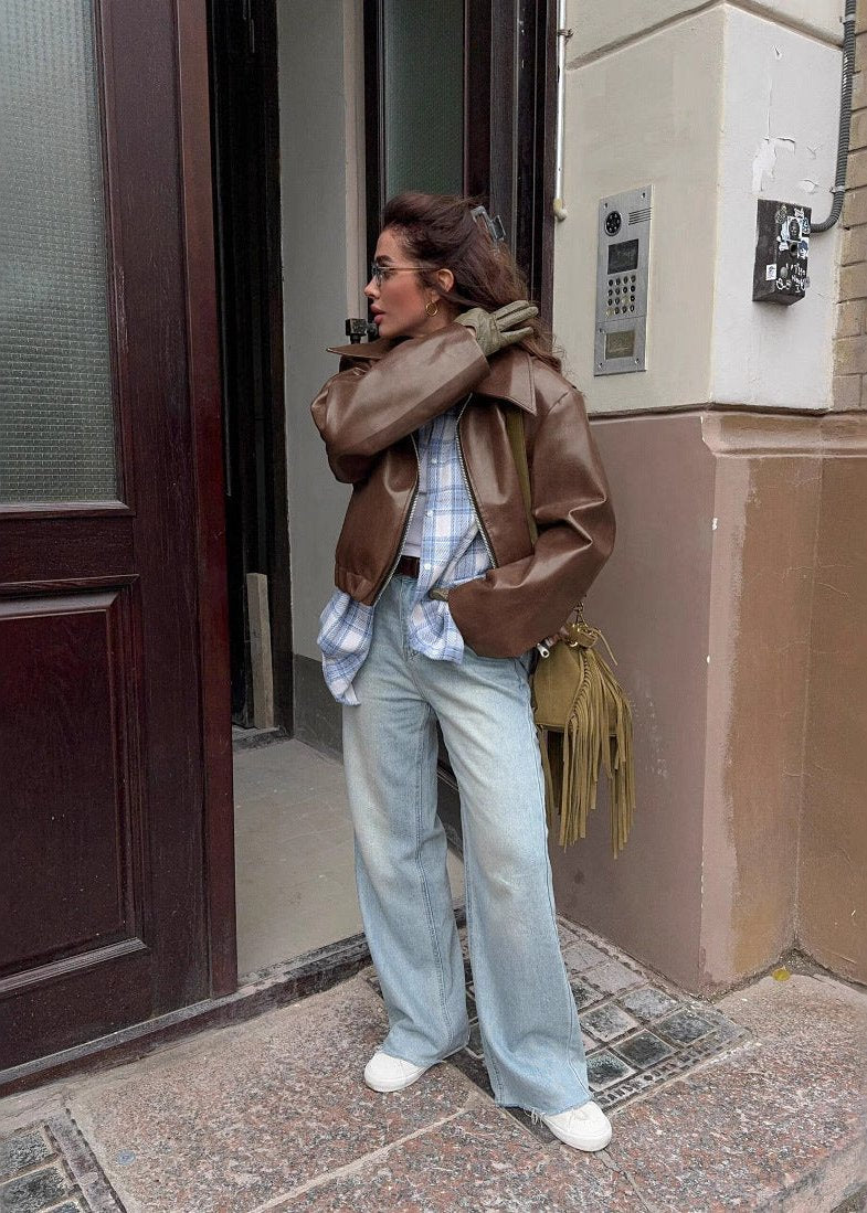 WW | Übergroße Kunstlederjacke
