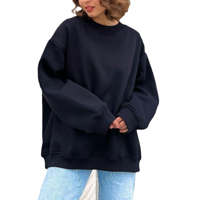 Damen Oversized Sweatshirt mit dropped Shoulder und weichem Fleece-Waren WW