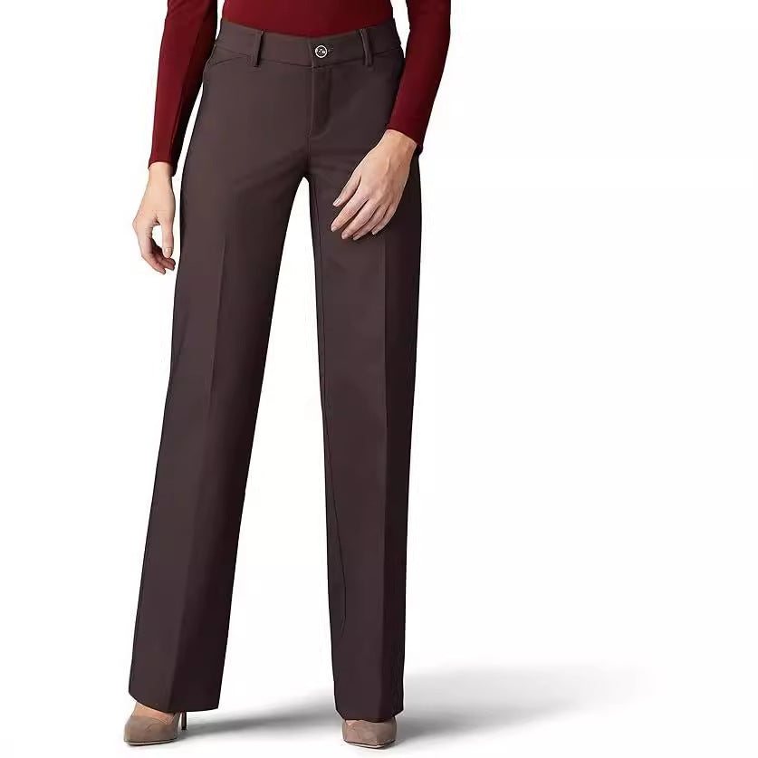 Damen elegante und bequeme lange Hose im klassischen Schnitt WW