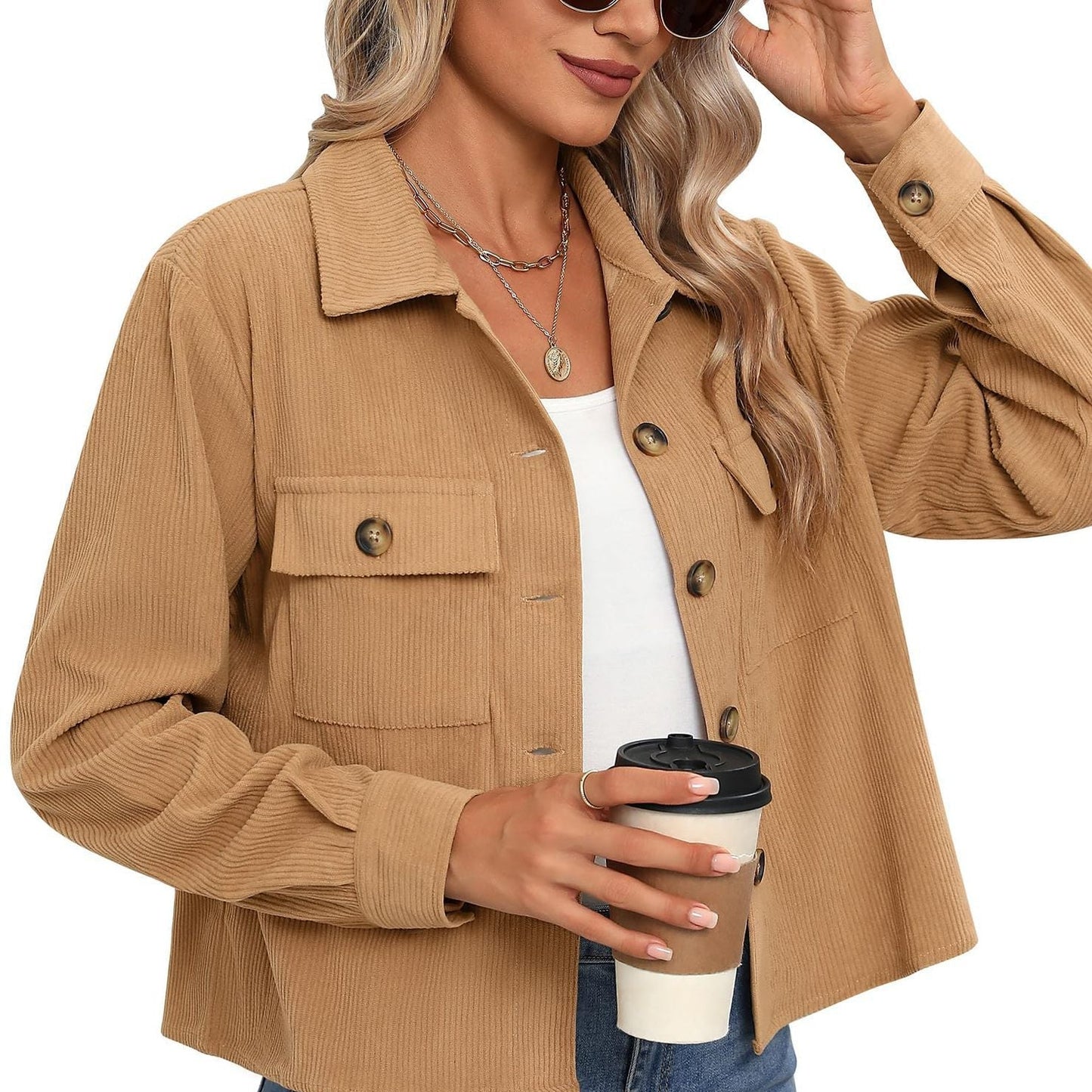 WW | Women's Corduroy Jacket with Chest Pockets