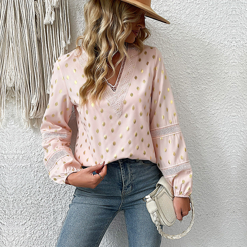 Damen Bluse mit feinen Spitzenakzenten und eleganten Detail-Elementen WW