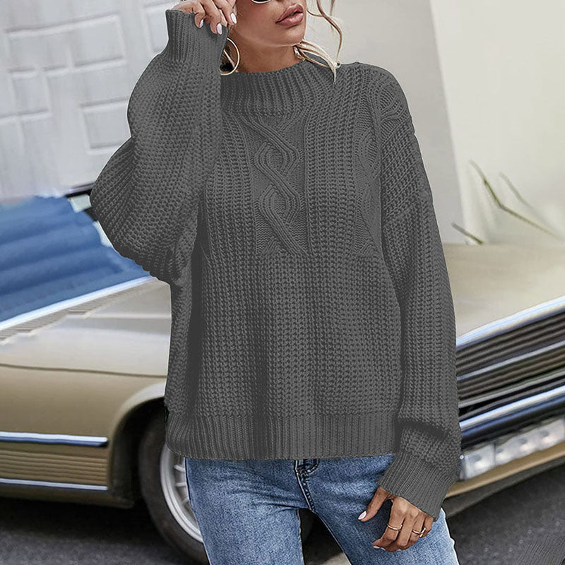 WW | Stylischer Pullover Aus Gedrehtem Strick für Damen