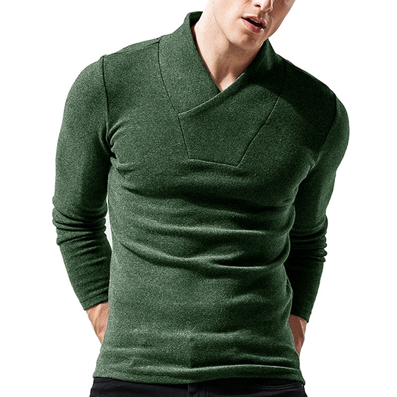 WW | Slim Fit Wool Asymmetrical Collar Minimalist Design