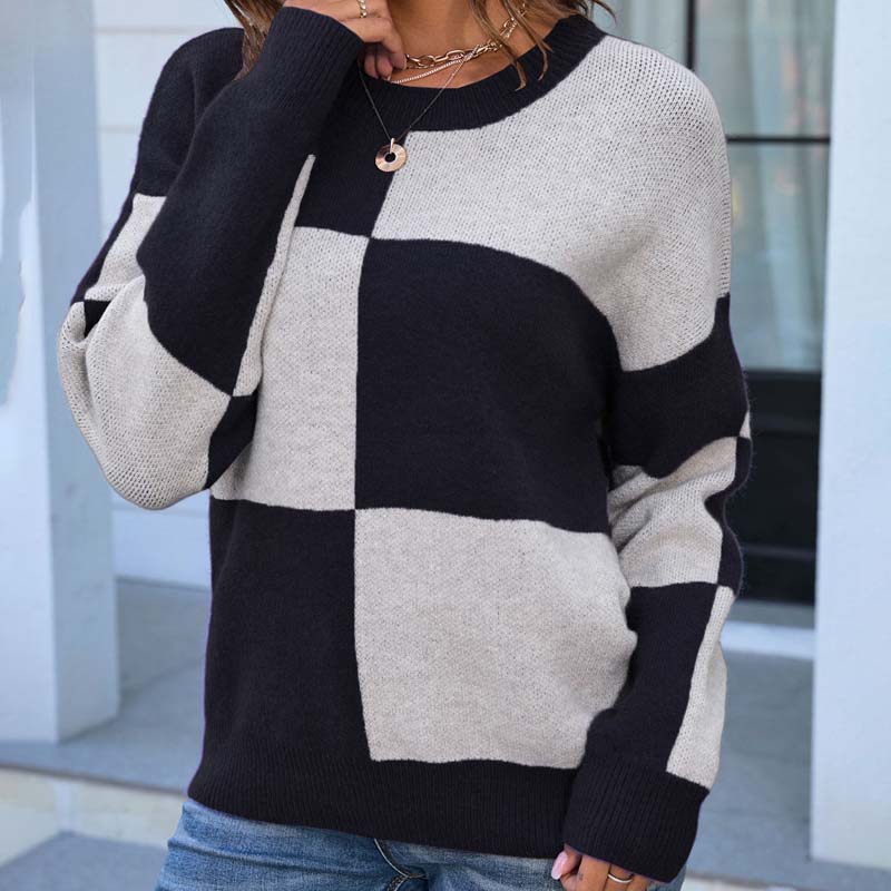 WW | Karierter Strickpullover