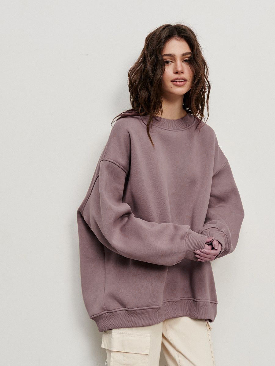 Damen Oversized Sweatshirt mit dropped Shoulder und weichem Fleece-Waren WW