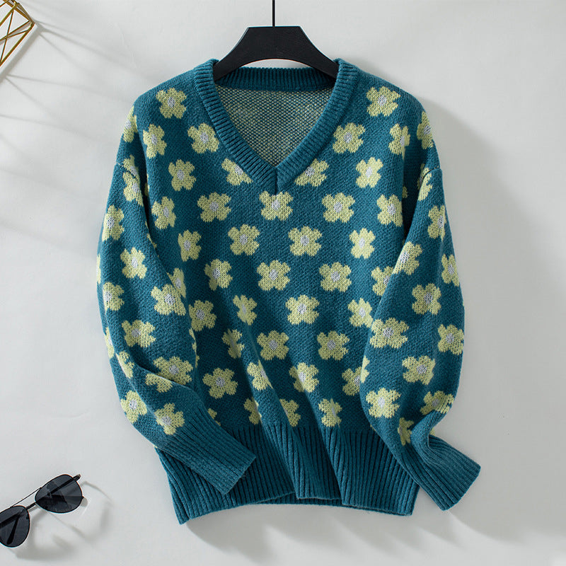 WW | Strickpullover mit Blumenmuster