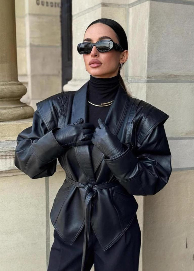 WW | Schnür-Optik Kunstleder Blazer