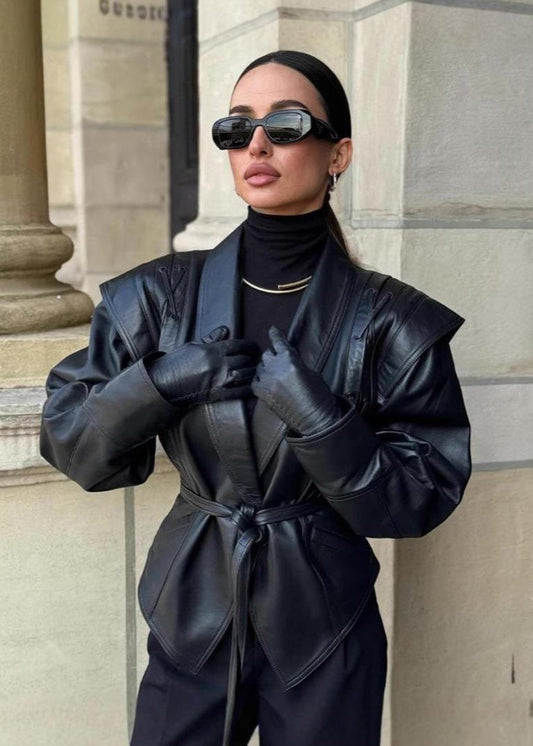 WW | Schnür-Optik Kunstleder Blazer