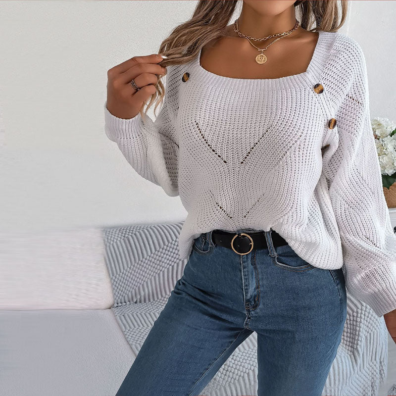 WW | Klassischer Einfarbiger Strickpullover für Damen