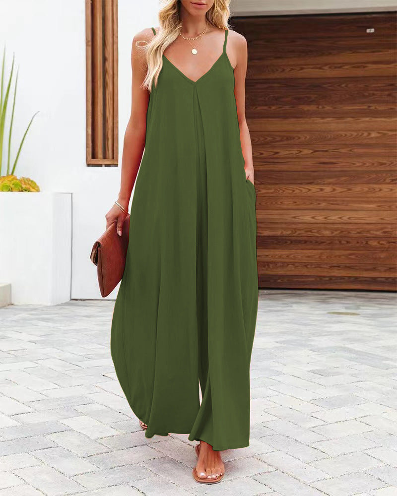 Damen Maxikleid mit schmalen Spagettiträgern und luftiger A-Linien-Silhouette WW