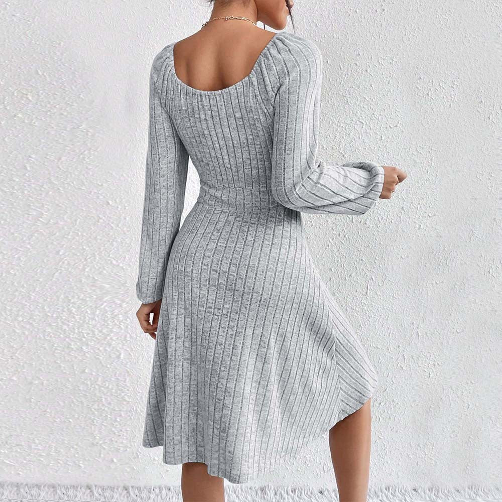 Damen Midi-Kleid mit elastischem Material und modischer Raffung W&W