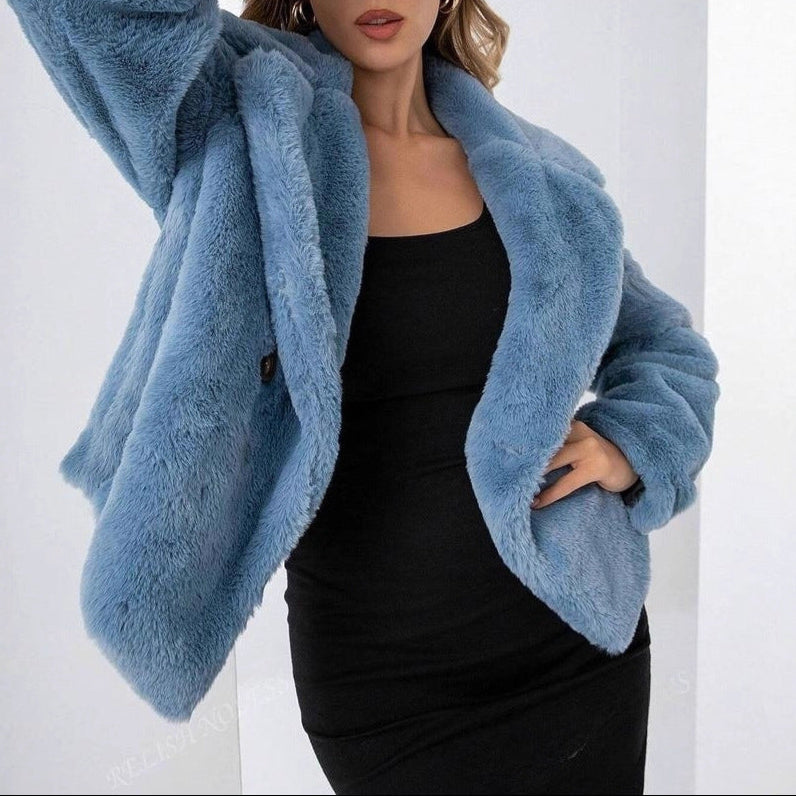 WW | Damen Trendy Teddyjacke Weiche Mode Niedrig