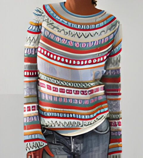 WW | Fashionable O-Neck Knitted Sweater