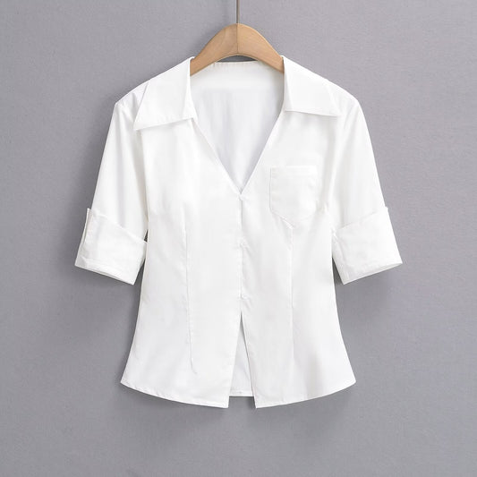 Damen Bluse mit klassischem Revers und zeitlosem Schnitt WW