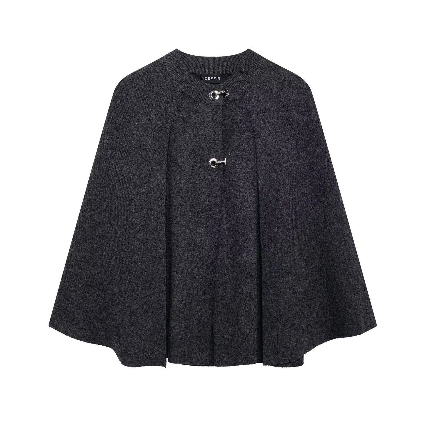 WW | Damen Stehkragen Cape Jacke Knopfdetails