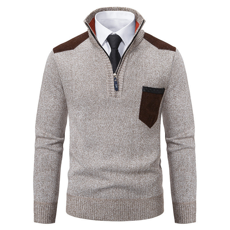 Men's fashionable stand-up collar sweater WW