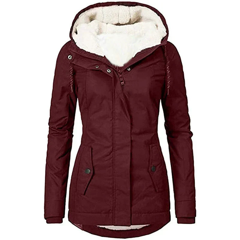 WW | Women's Hooded Parka – Semi-Fitted – Plush Lining – Mid-Length – Weather Resistant