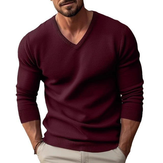 Men's elegant V-neck sweater made of high-quality cotton WW
