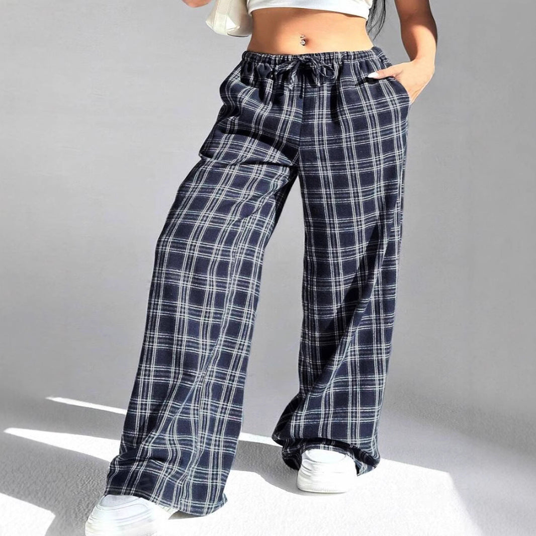Women's Plaid Casual Trousers WW