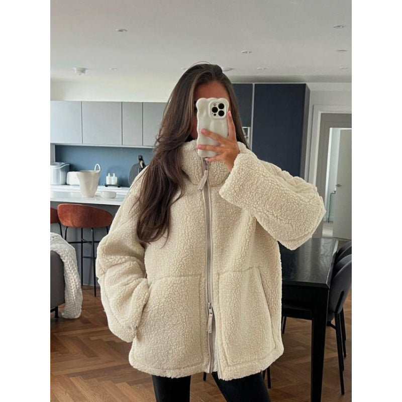 Damen Flauschige Teddyjacke WW