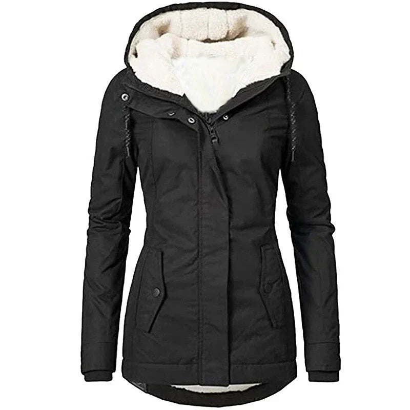 WW | Women's Hooded Parka – Semi-Fitted – Plush Lining – Mid-Length – Weather Resistant