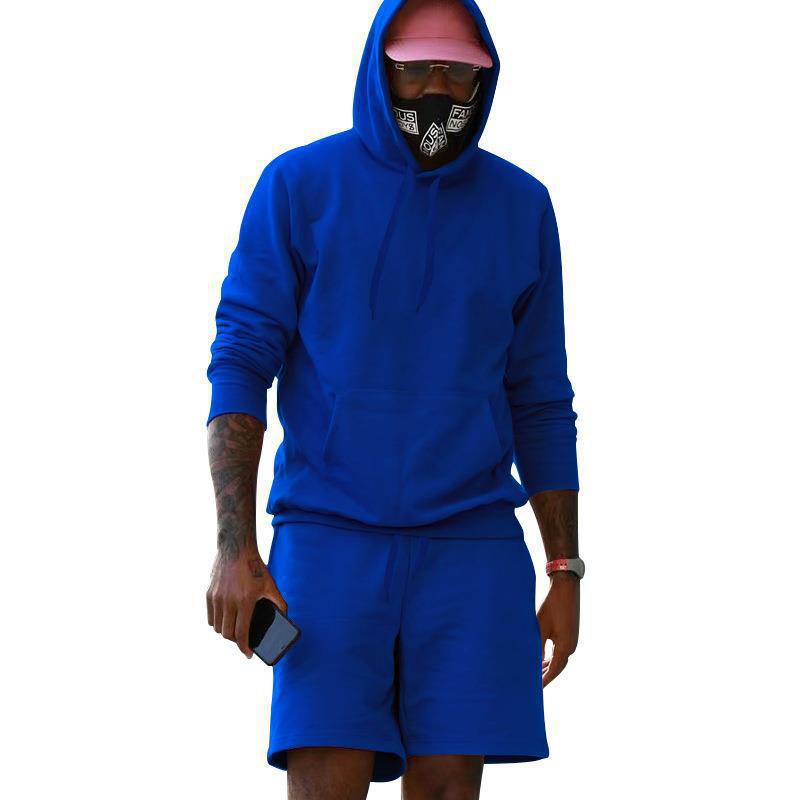Men's sporty hoodie and shorts set made of high-quality sweatshirt fabric WW