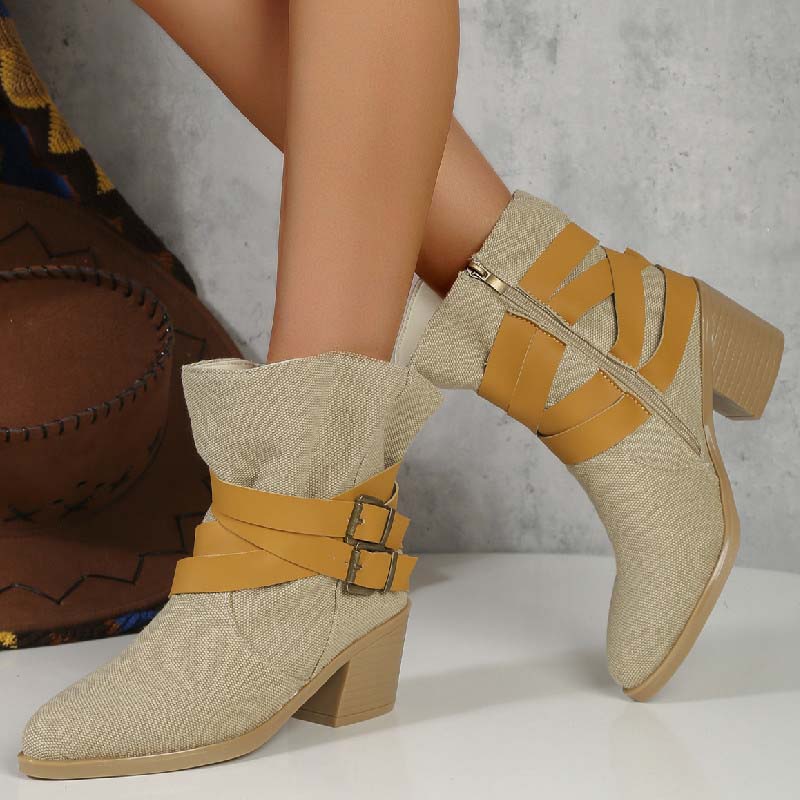 WW | Vintage-Stiefel Mit Klobigem Absatz