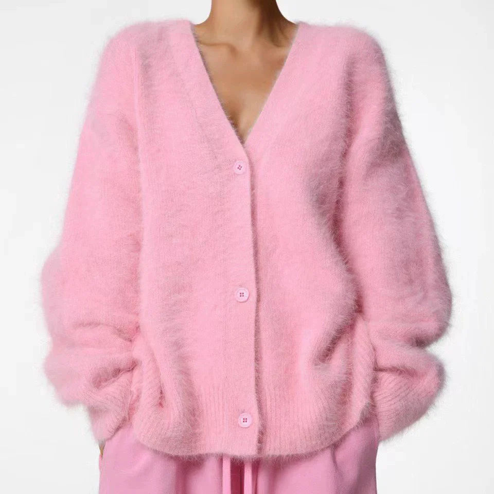 WW | Luxurious Women's Cashmere Long Cardigan White Ivy Collection