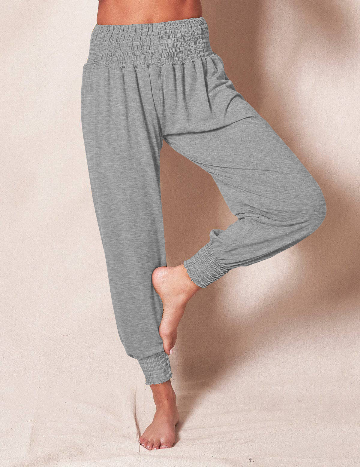 Damen weiche und bequeme Relax-Hosen mit elastischem Bund und buntem Design WW